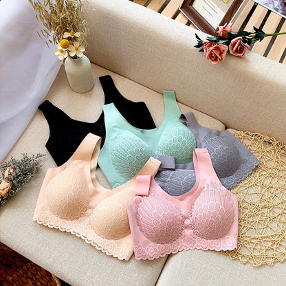 Ice silk gathered sexy lace underwear women - D&A