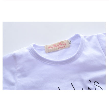 Infant Baby Girls Clothes Daddy's Little Girl T-shirt Cartoon Pants Headband Toddler Outfits Clothing Set - D&A