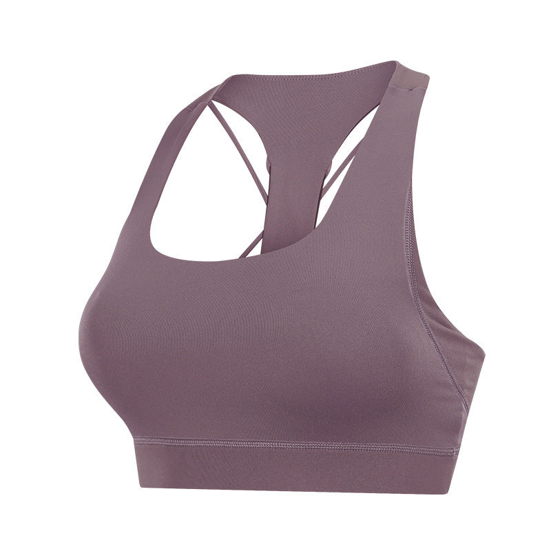 Contrast-panel sports bra Lilac grey - D&A
