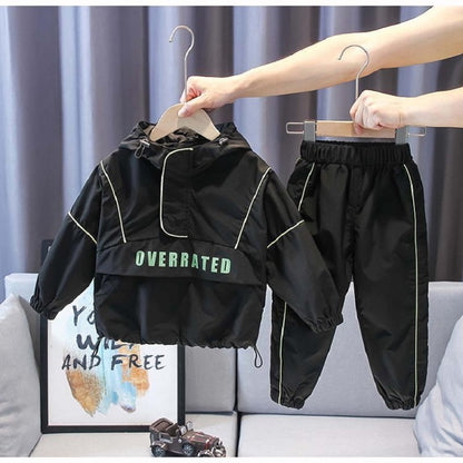 Trendy Kid Handsome Two-piece Suit Black - D&A