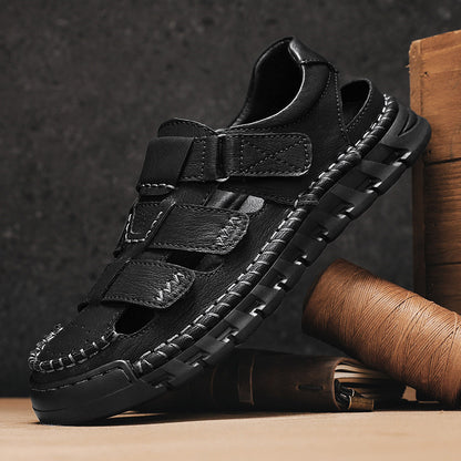 Men's Simple All-match Leather Non-slip Sandals - D&A