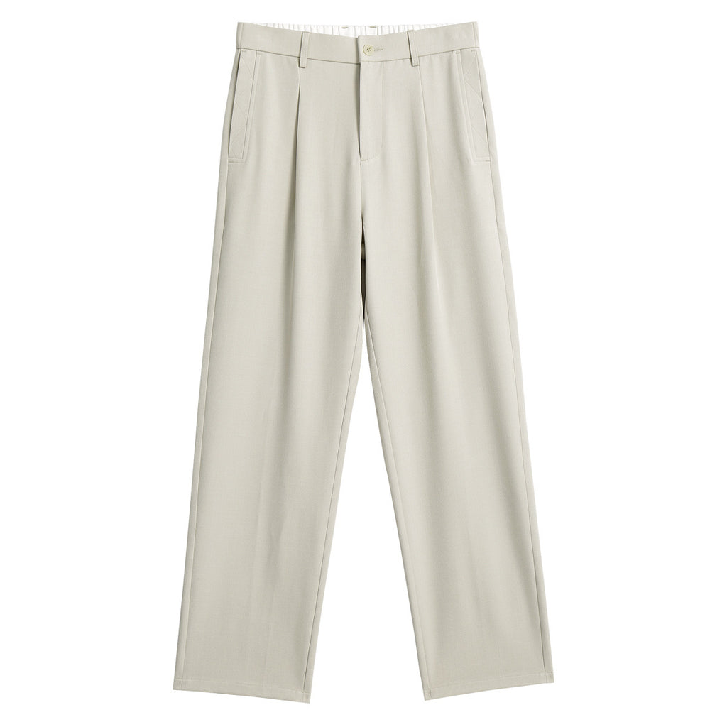 Anti-Wrinkle Woven Casual Loose Straight Drooping Suit Pants - D&A