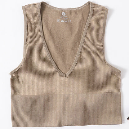 Crop Top Women Vintage Seamless Underwear Khaki - D&A