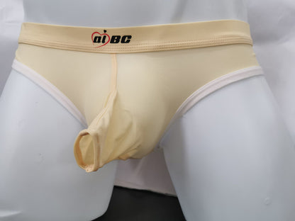 Men's Underwear Thin Ice Silk Bazooka Briefs Skin Color - D&A