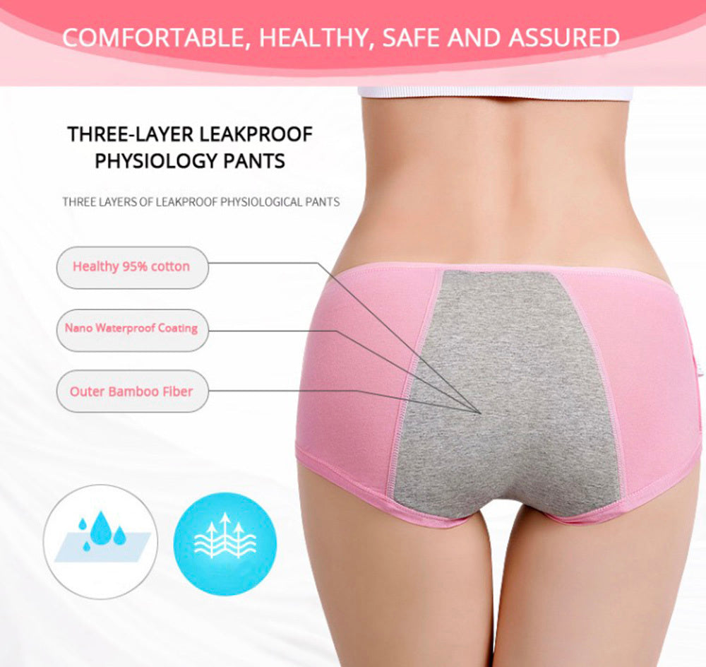 3Pcs Pack Menstrual Panties Women Underwear - D&A