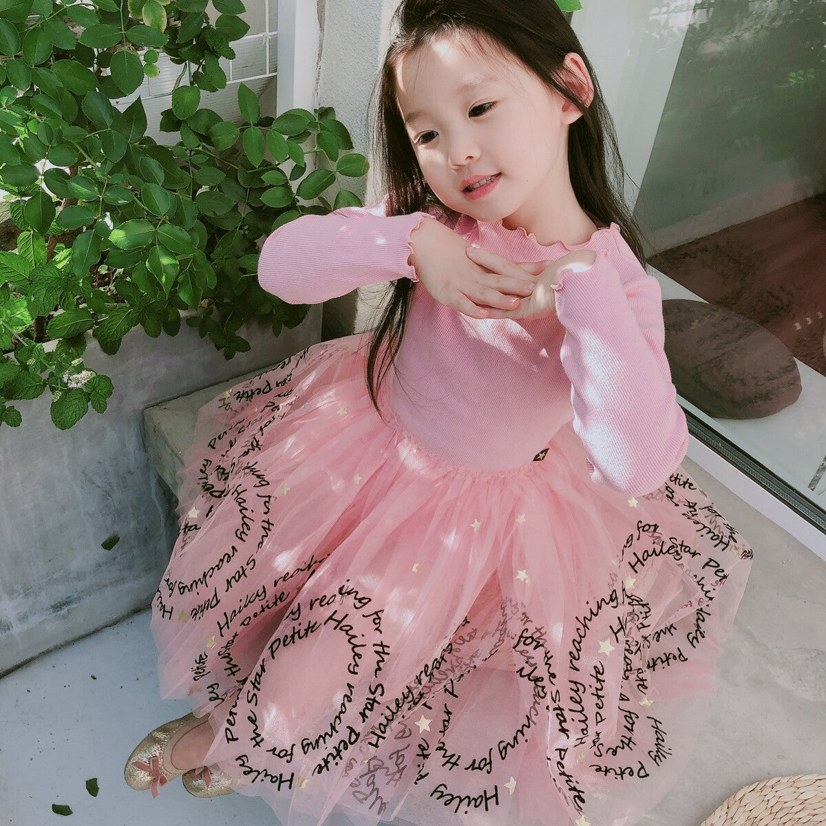 Girls' dresses 02Pink Letter - D&A