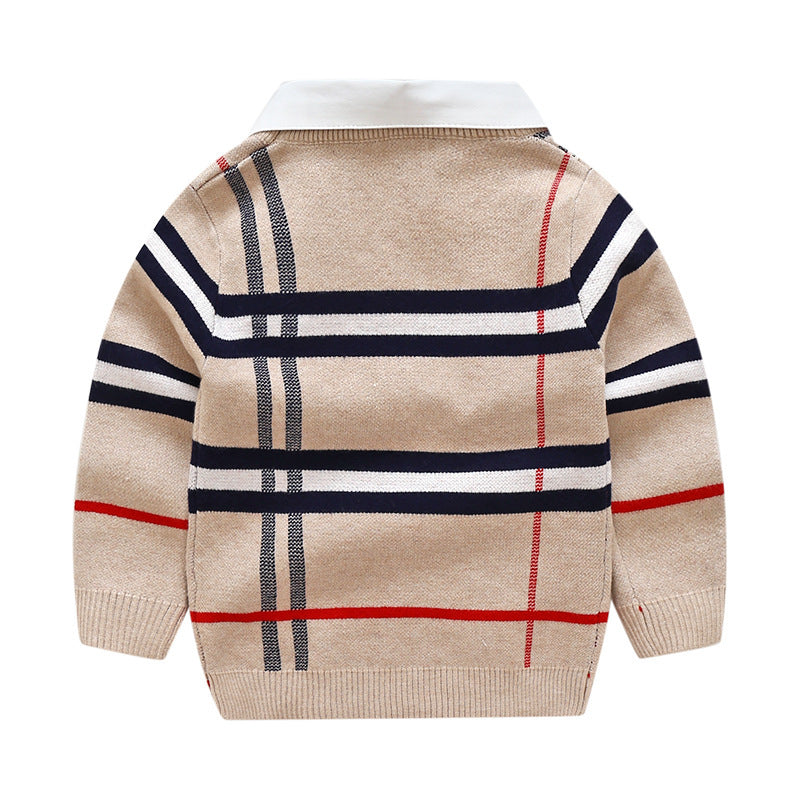 Boys plaid jacquard sweater - D&A