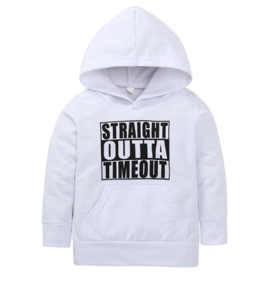 Children's hooded sweater letter top - D&A