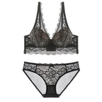 Breast-adjusting bra set Black skin - D&A