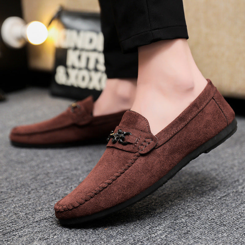 Waterproof Leisure Sports Men Slip-on Loafers Peas Small Leather Shoes - D&A
