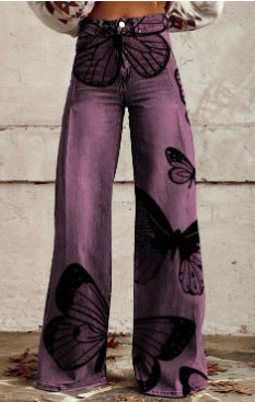 Hot Selling Plus Size Women's Casual Pants Thin Imitation Jeans C - D&A