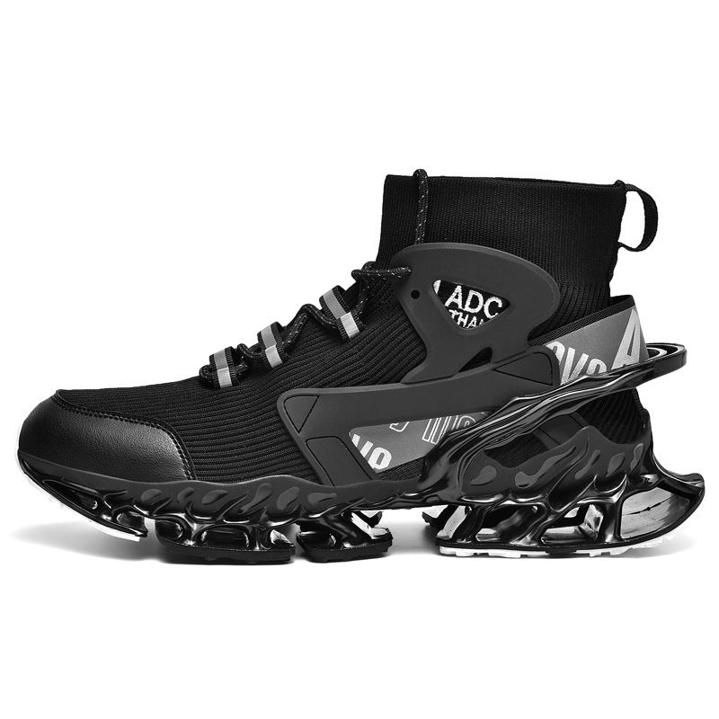 Ultra-light Shock-absorbing Running Blade Fly-knit Sneakers Black - D&A