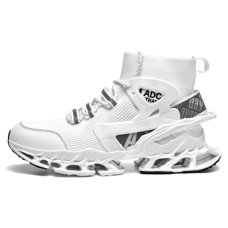 Ultra-light Shock-absorbing Running Blade Fly-knit Sneakers White - D&A