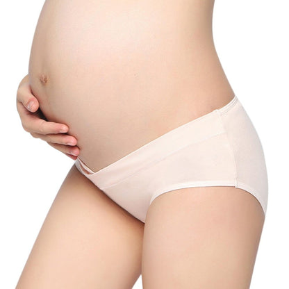 Soft Cotton Belly Support Panties for Pregnant Women Maternity Underwear Breathable V-Shaped Low Waist Panty - D&A