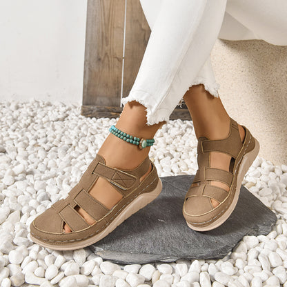Harajuku Roman Closed Toe Fashion Platform Sandals For Women - D&A