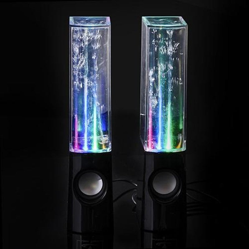Wireless Dancing Water Speaker LED Light Fountain Speaker Home Party Black - D&A