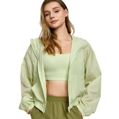 Summer Lightweight Sports Yoga Jacket Loose Hooded Casual Lightweight - D&A