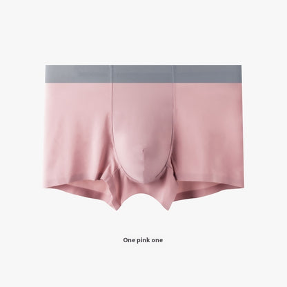 Seamless Men's Ice Silk Underwear Breathable Antibacterial Pink - D&A
