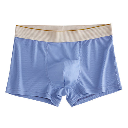 Ice Silk Stripes Men's Boxers Comfortable And Breathable Blue - D&A