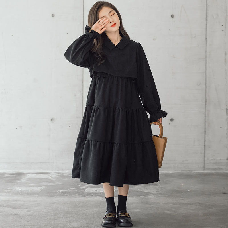 Corduroy Cotton Children's Clothing Trendy Fan Thick Warm Skirt - D&A