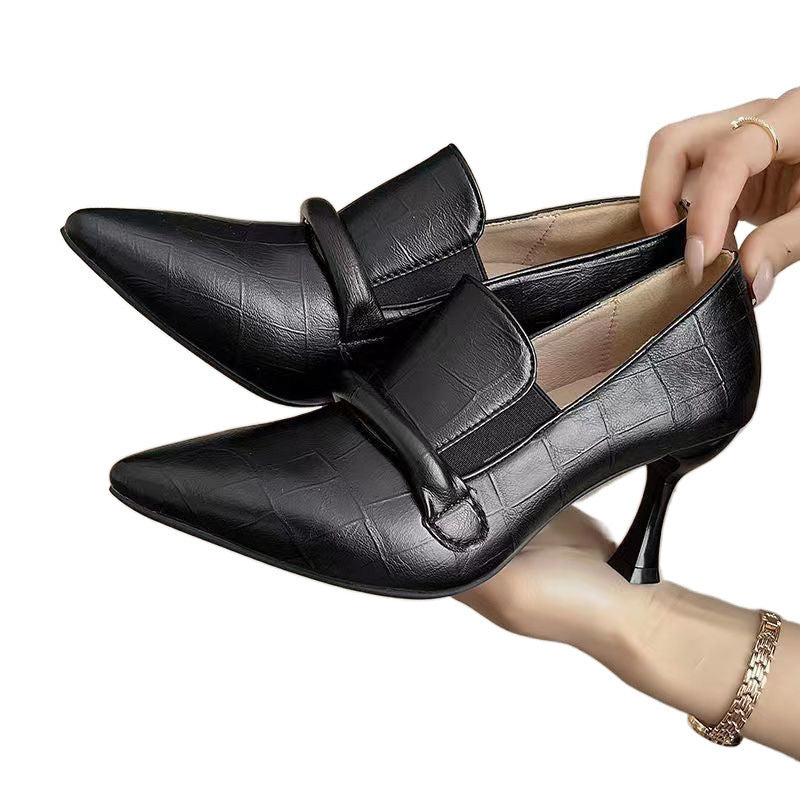 Soft Leather 7cm Women's Stiletto Heel High Heel Shoes - D&A