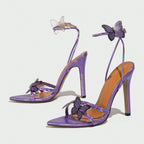Women's Pointed-toe Three-dimensional Butterfly Stiletto Heel Sandals - D&A