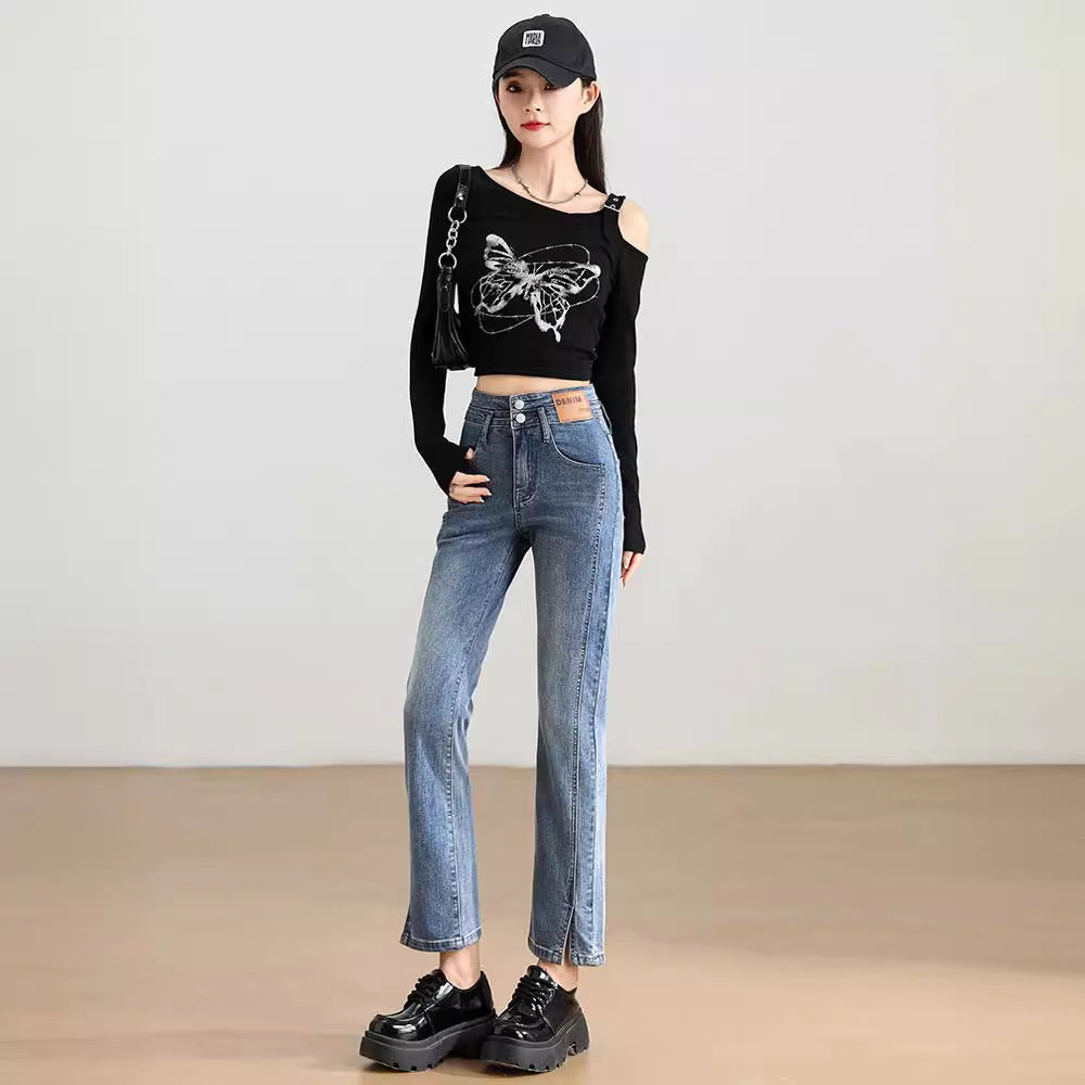 High Waist Slimming And Fashionable Design Popular Ankle-length Cigarette Pants - D&A