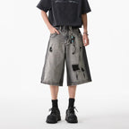 High Street Water Washed Hole Denim Shorts - D&A