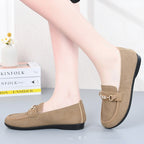 Gommino Women's Solid Color Casual Shoes Soft Bottom - D&A