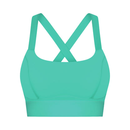 Nude Feel High Elastic Breast Holding Sports Bra Bra Turquoise - D&A
