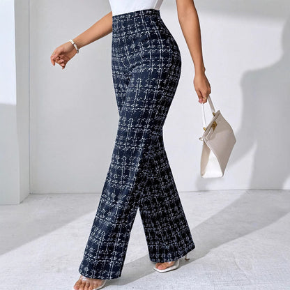 Women's Fashion Casual Plaid Printed Trousers - D&A