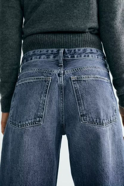 Autumn And Winter Jeans High Waist Straight Pants Women's Wide-leg Pants - D&A