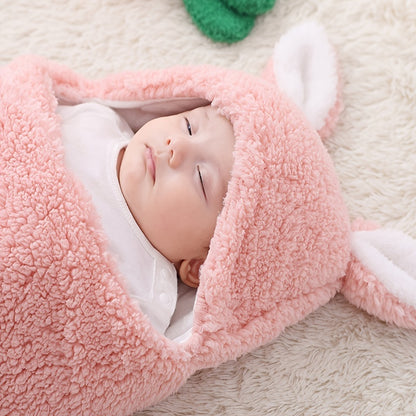 Super Soft Baby Sleeping Bag Fluffy Fleece Newborn Blanket Swaddle Blankets, Unisex Baby Wrap For Newborn Baby Boys Girls With Head-Protecting & Head-Supporting Function, Wearable Swaddle Sleep Sack - D&A
