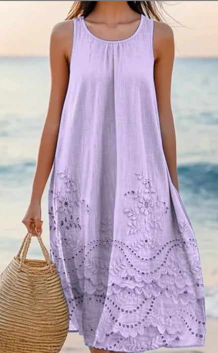 Polyester Short-sleeve One-piece Dress For Women 9Style - D&A