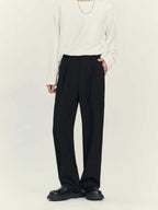 Business Casual Draping Suit Pants High-grade Loose Straight Black - D&A