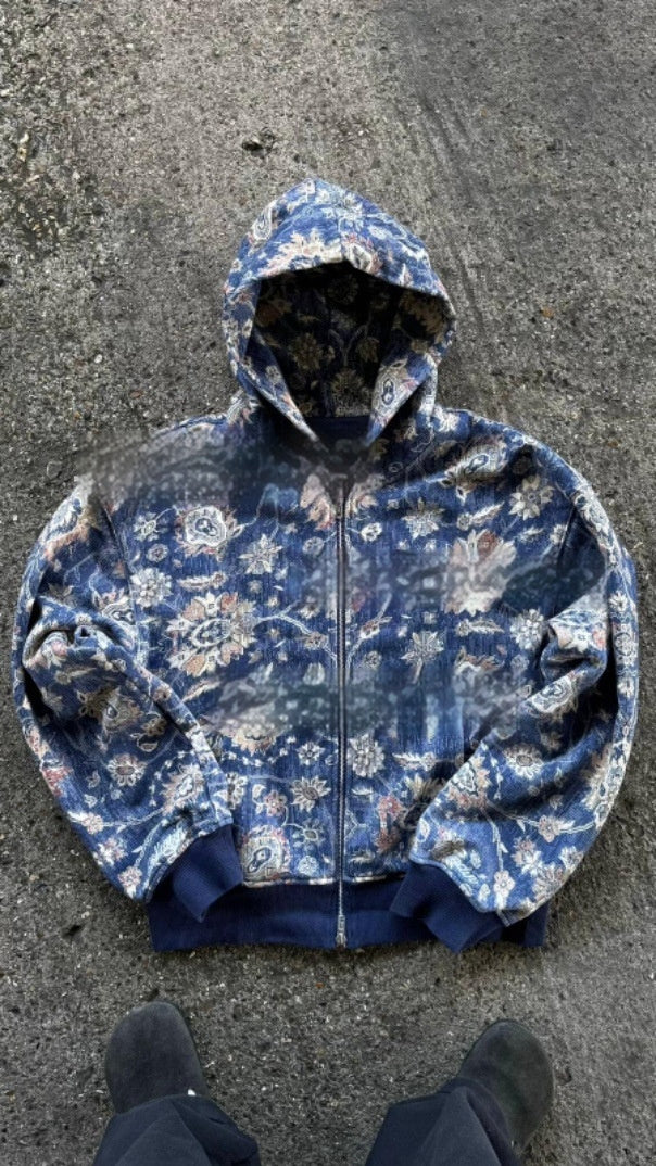 Hooded Loose Zip Hooded Coat - D&A