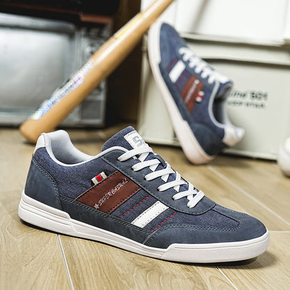New Plus Size Denim Men's Outdoor Casual Shoes Light Blue - D&A