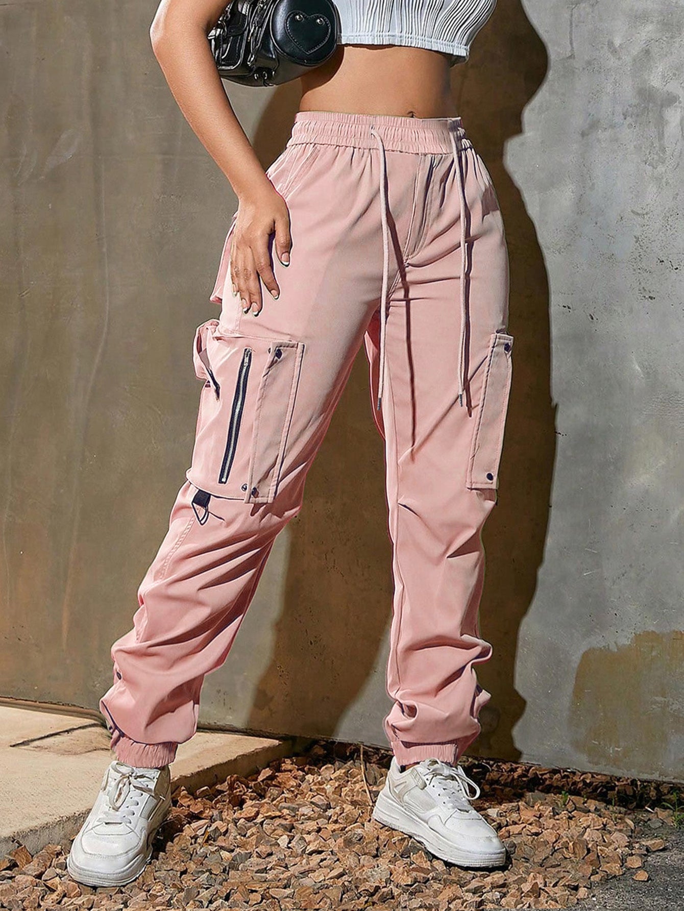 Overalls Summer American Sports Pants Pink - D&A
