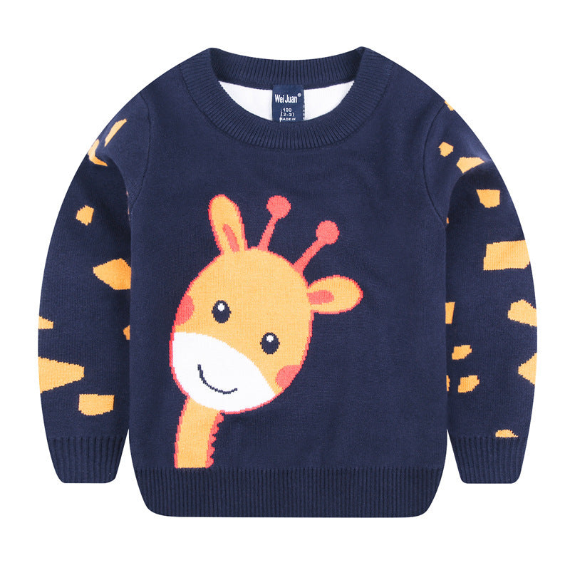 Children cartoon sweater Deer light blue - D&A