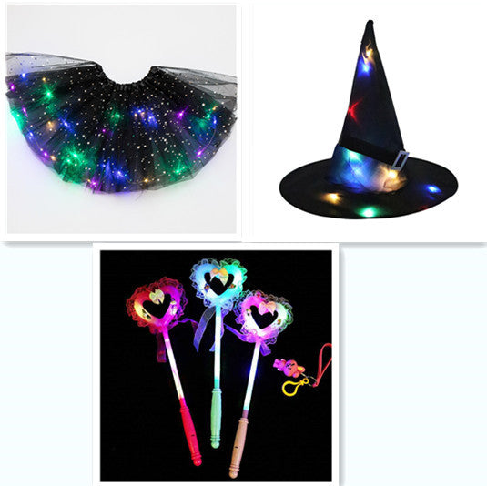 Magical & Luminous LED Princess Halloween Tutu Skirt Sequins Shiny Skirt Set6 - D&A