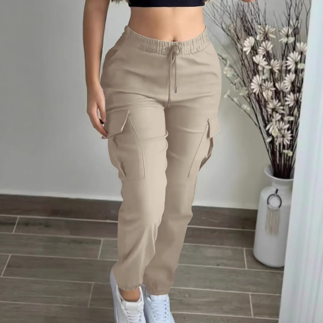 Mountaineering Fashion Drawstring Women's Leisure Cargo Trousers - D&A