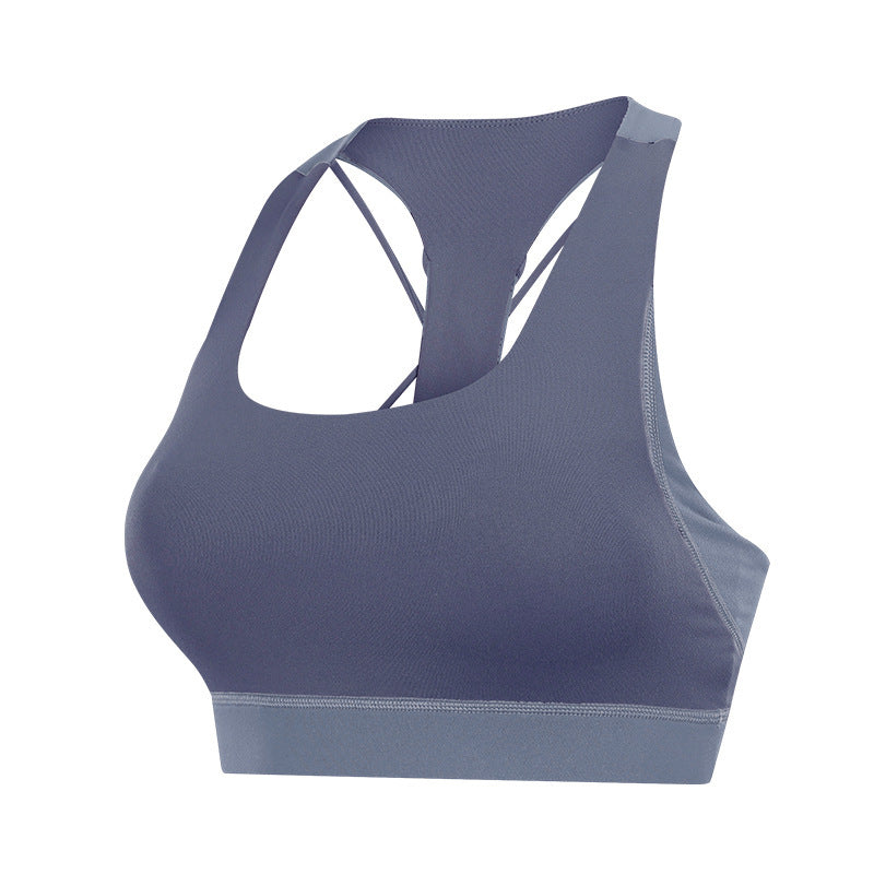 Contrast-panel sports bra Light purple grey - D&A