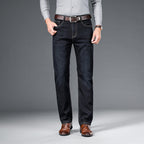 Men's Jeans Straight Loose Elastic Business Trousers - D&A