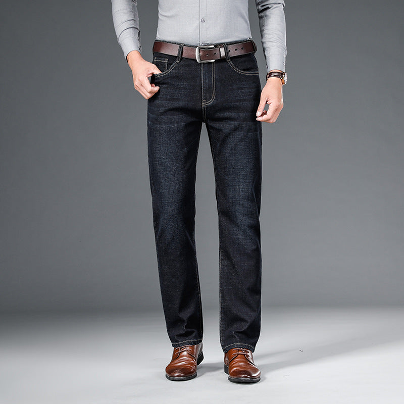 Men's Jeans Straight Loose Elastic Business Trousers - D&A