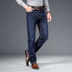 Men's Jeans Straight Loose Elastic Business Trousers - D&A
