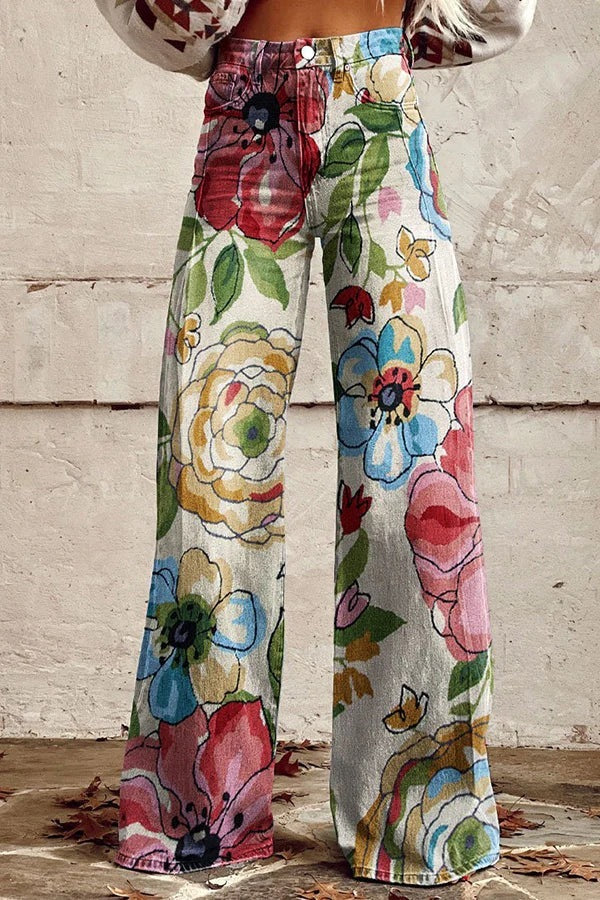Hot Selling Plus Size Women's Casual Pants Thin Imitation Jeans K - D&A