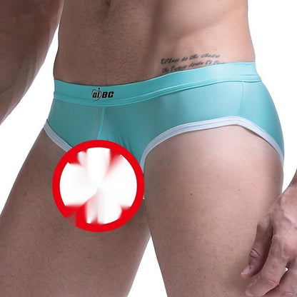 Men's Underwear Thin Ice Silk Bazooka Briefs Sky Blue - D&A