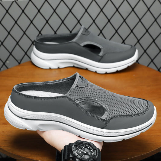Men's Hollow-out Half Slippers Soft Bottom Comfortable Casual Shoes - D&A
