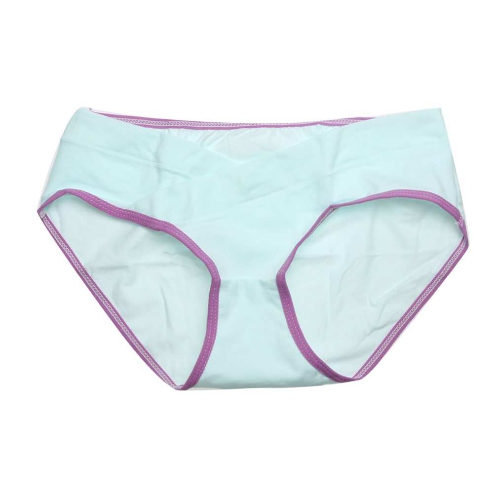 Soft Cotton Belly Support Panties for Pregnant Women Maternity Underwear Breathable V-Shaped Low Waist Panty Green - D&A