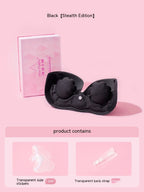 Inflatable Invisible Nude Bra Non-slip Push Up Bra Black Invisible Version - D&A